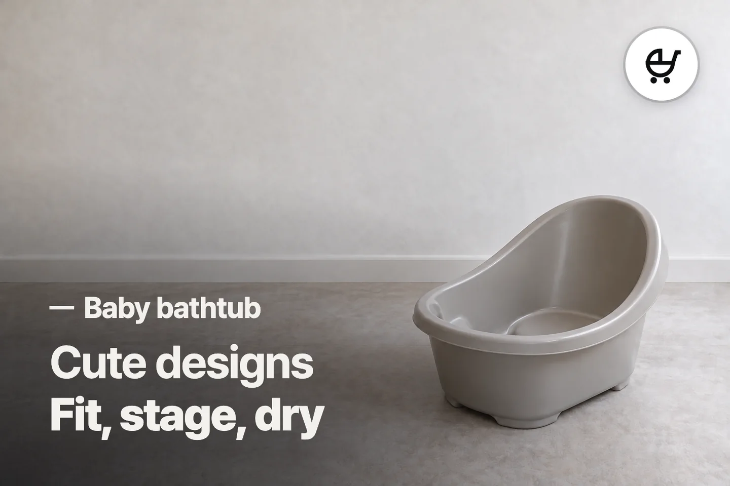 Cute designs Fit, stage, dry — Baby bathtub (photo is an AI-generated illustration)