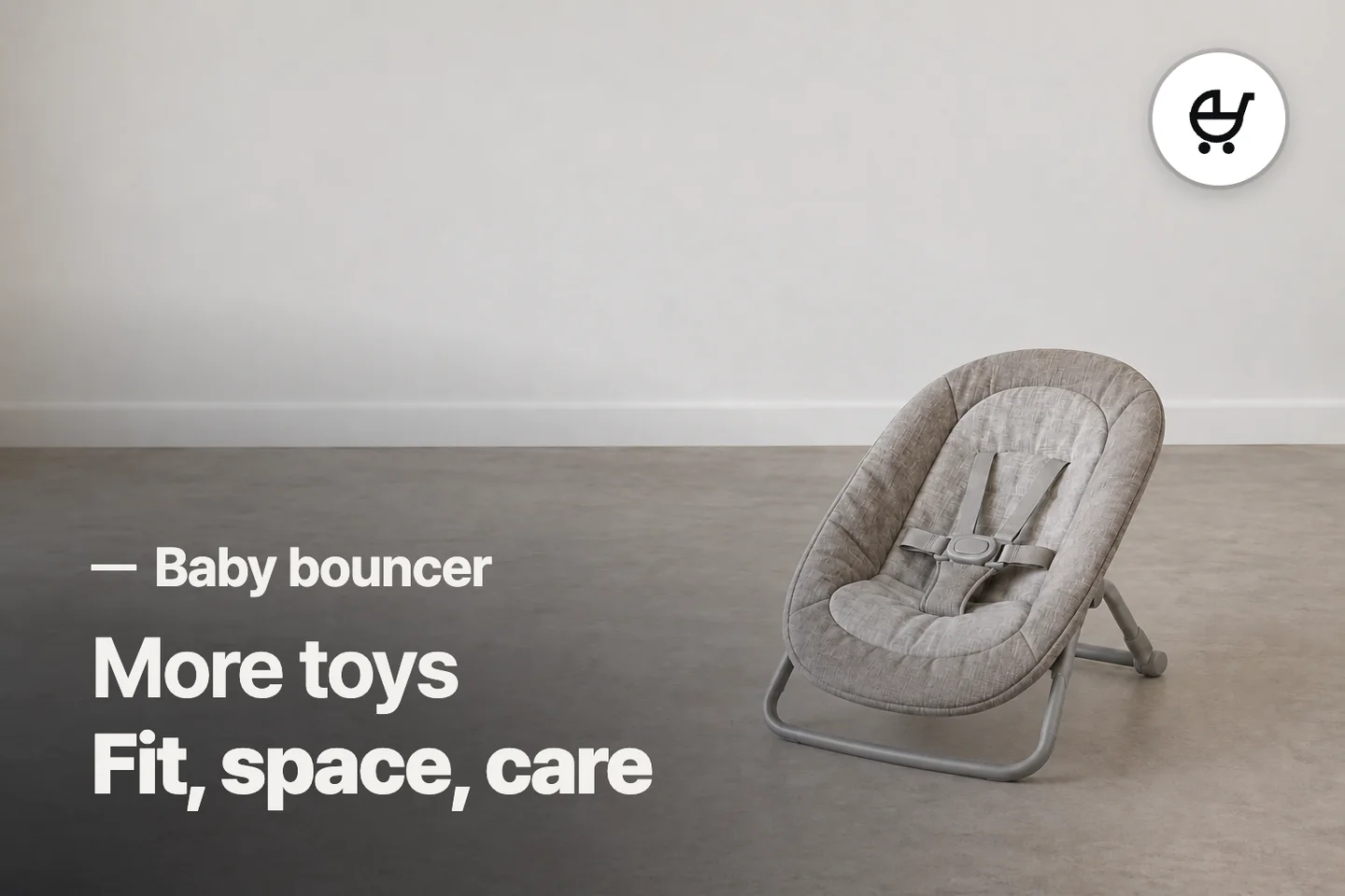More toys Fit, space, care — Baby bouncer (photo is an AI-generated illustration)