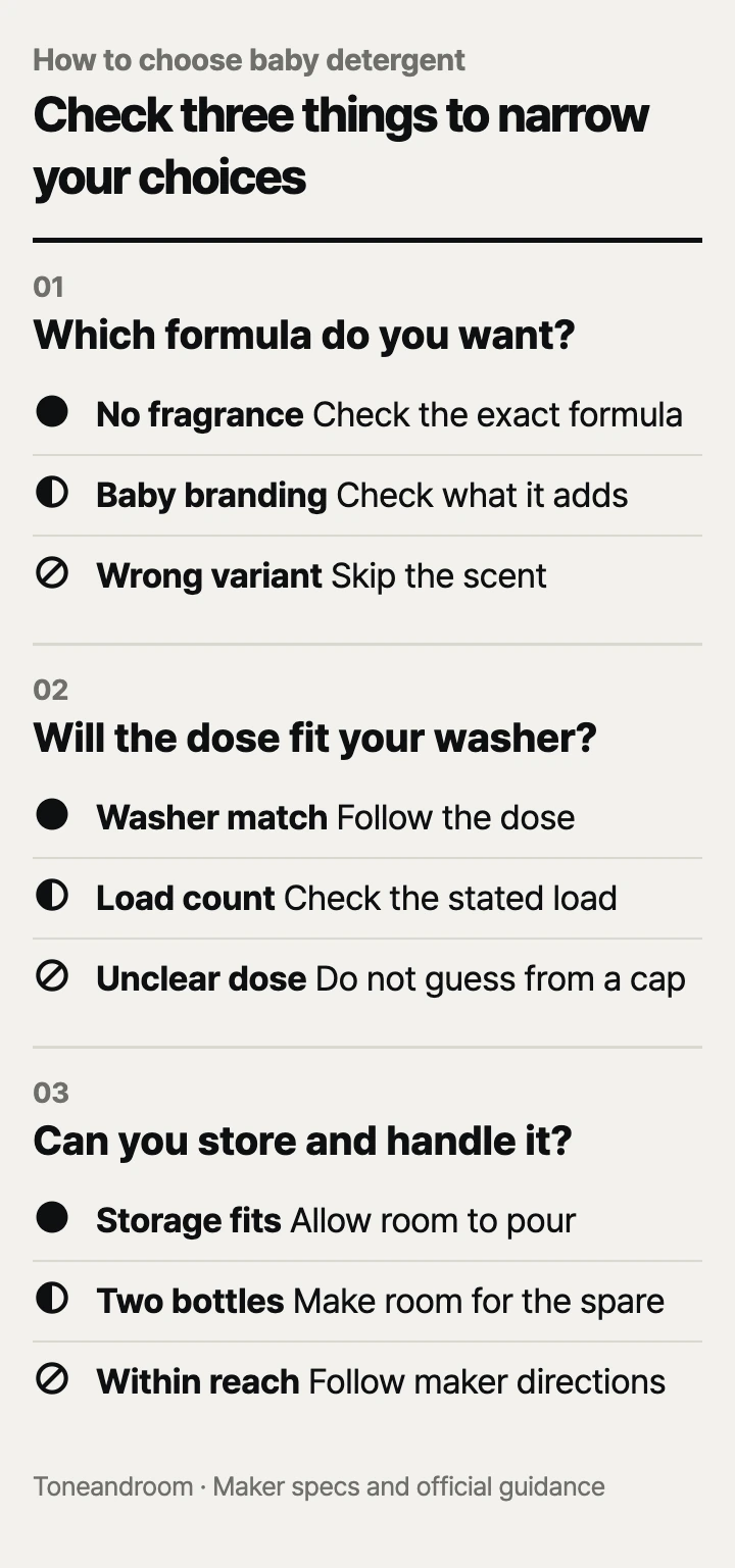 How to choose baby laundry detergent: formula, washer and dose, storage and stain care