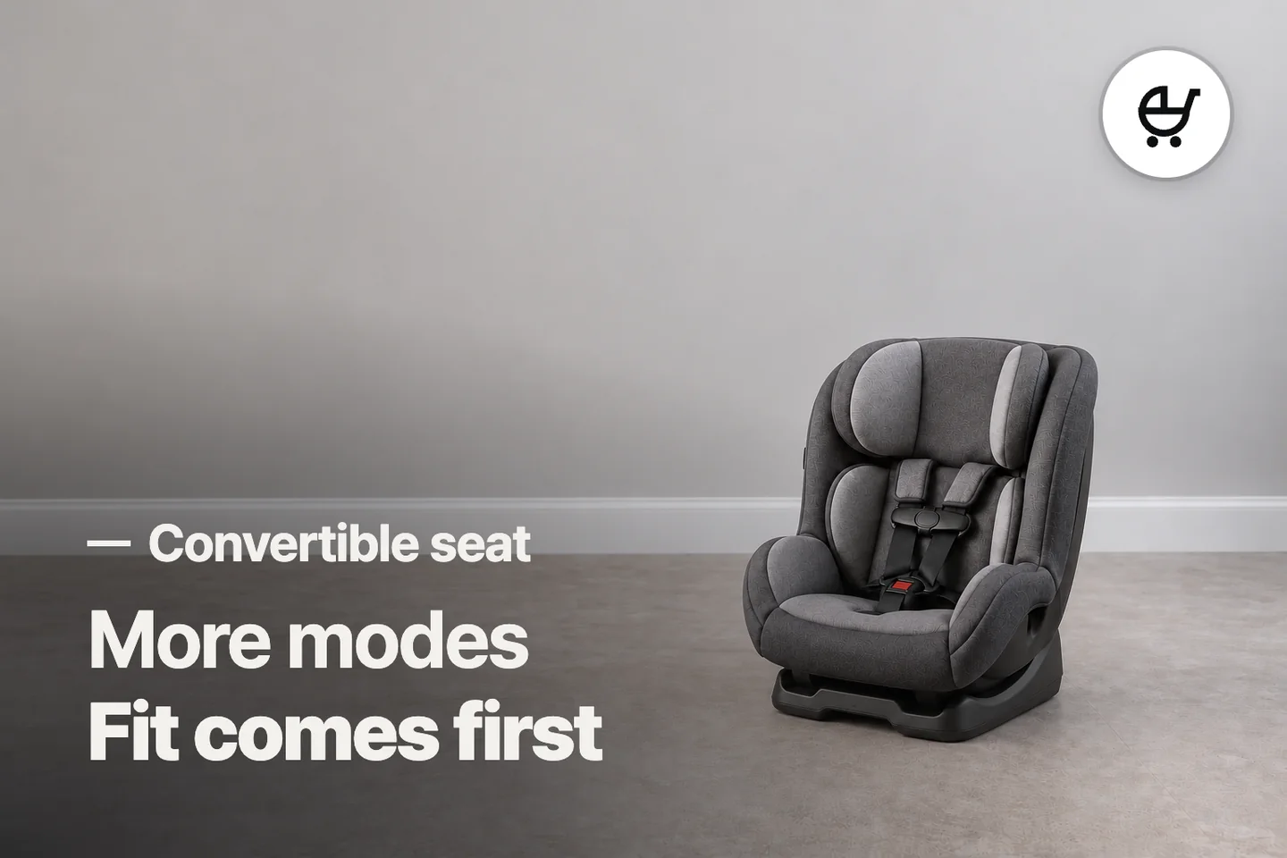 More modes Fit comes first — Convertible seat (photo is an AI-generated illustration)
