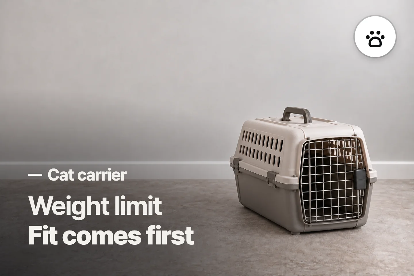 Weight limit Fit comes first — Cat carrier (photo is an AI-generated illustration)