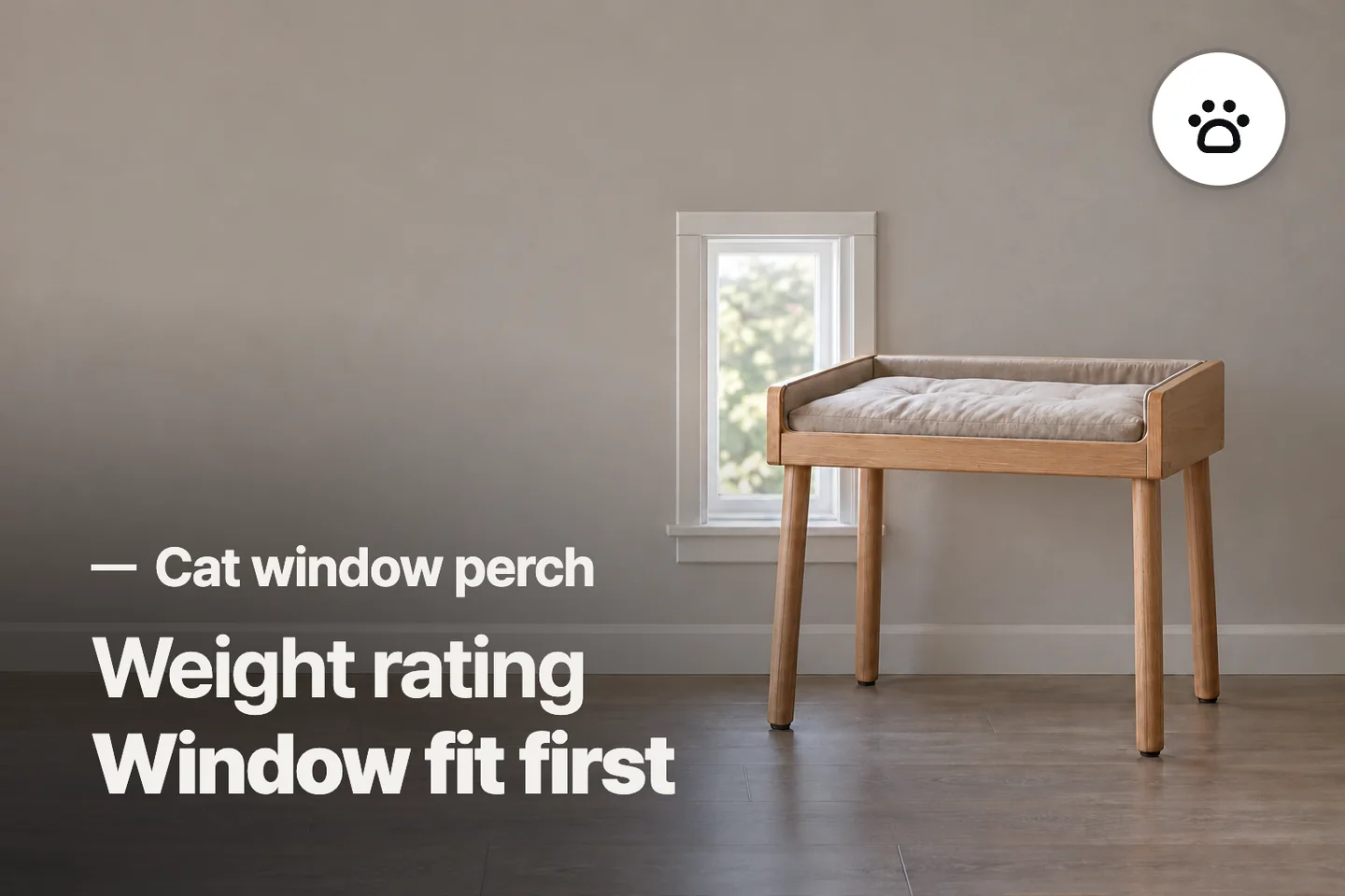 Weight rating Window fit first — Cat window perch (photo is an AI-generated illustration)