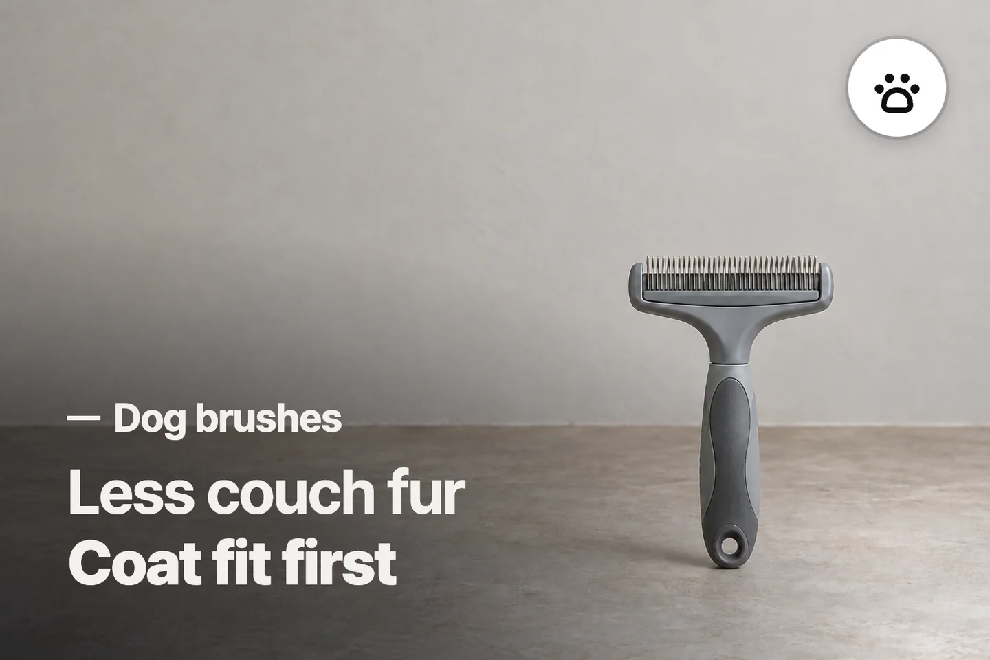 Less couch fur Coat fit first — Dog brushes (photo is an AI-generated illustration)