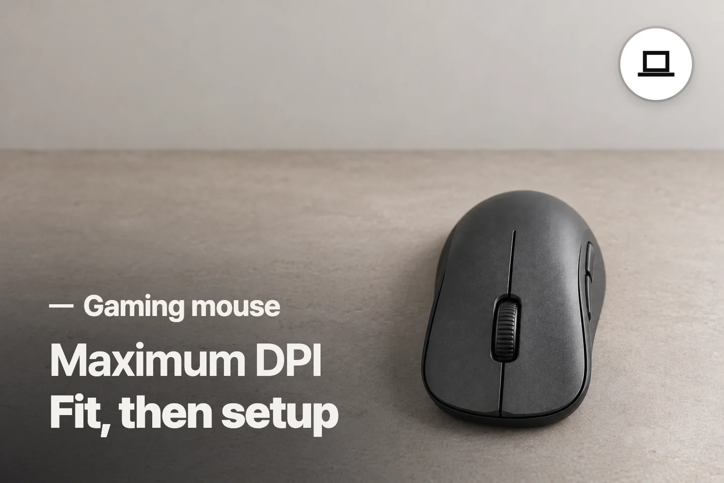 Maximum DPI Fit, then setup — Gaming mouse (photo is an AI-generated illustration)