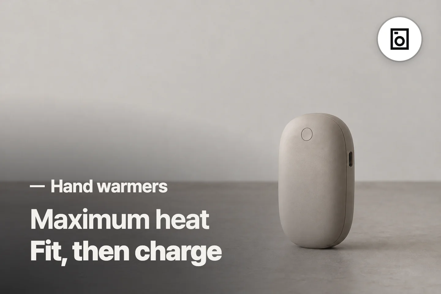 Maximum heat Fit, then charge — Hand warmers (photo is an AI-generated illustration)
