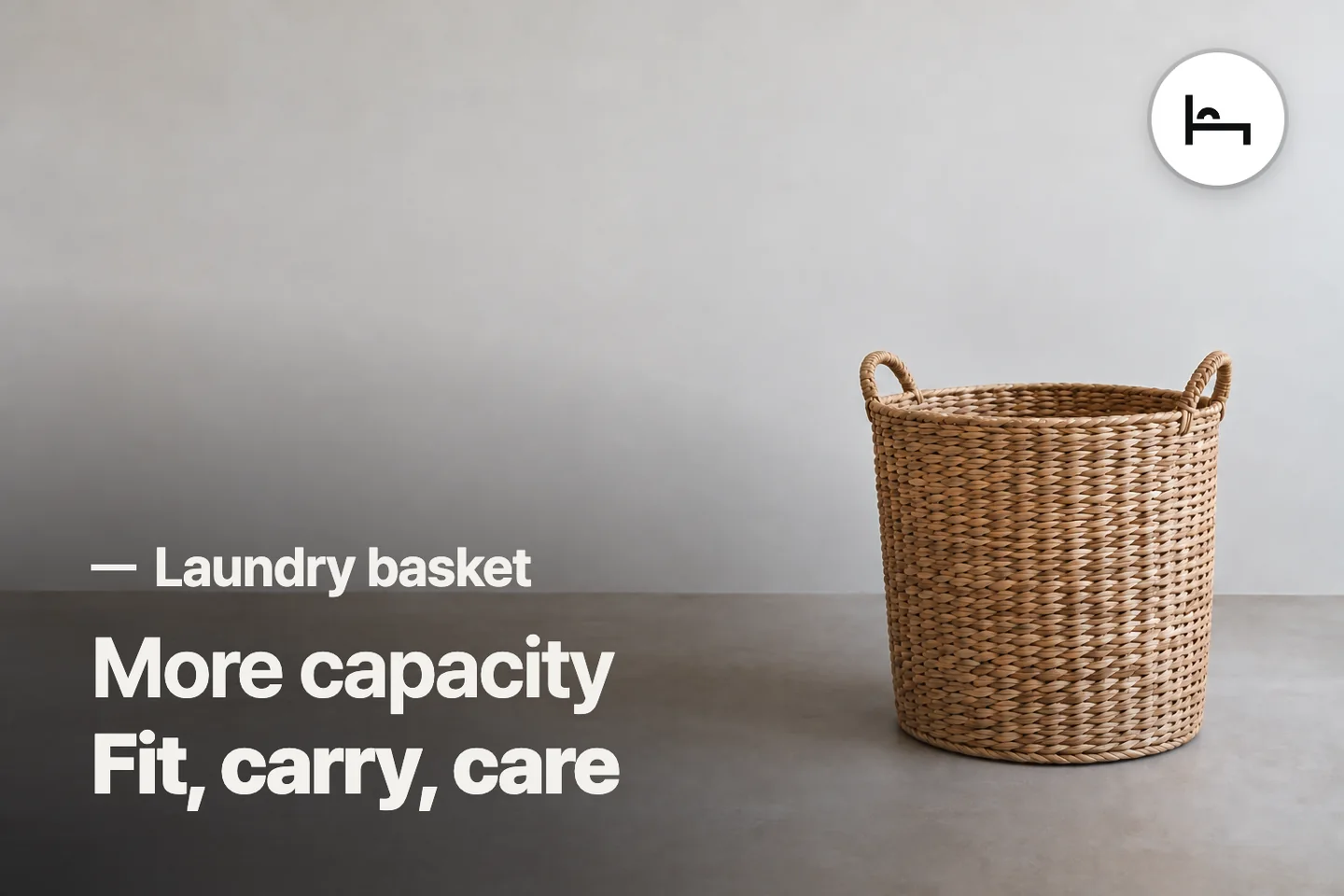More capacity Fit, carry, care — Laundry basket (photo is an AI-generated illustration)