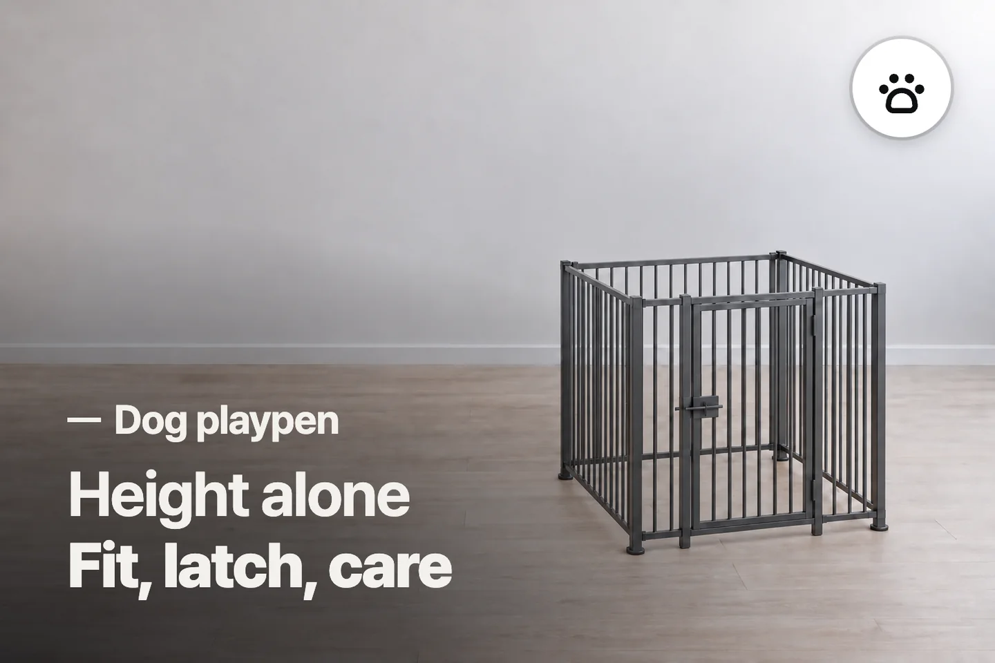 Height alone Fit, latch, care — Dog playpen
