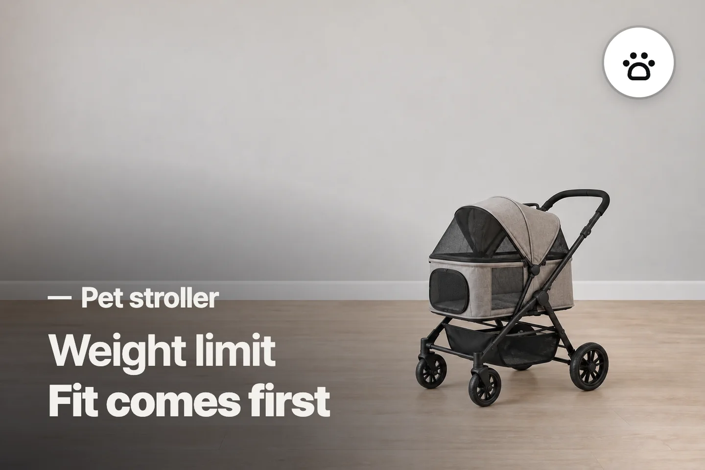 Weight limit Fit comes first — Pet stroller (photo is an AI-generated illustration)
