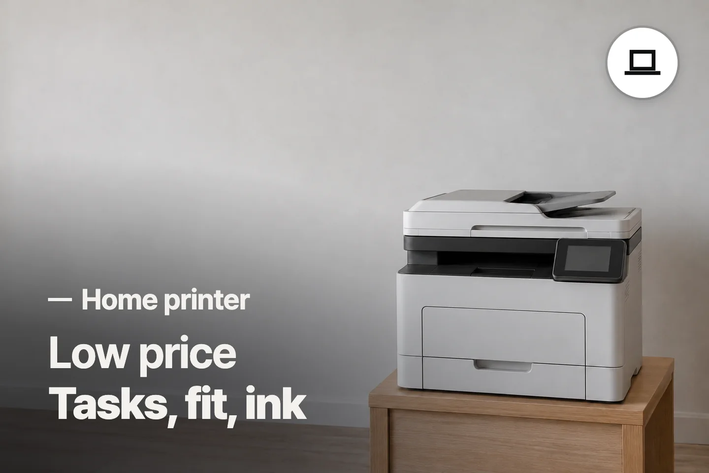 Low price Tasks, fit, ink — Home printer (photo is an AI-generated illustration)