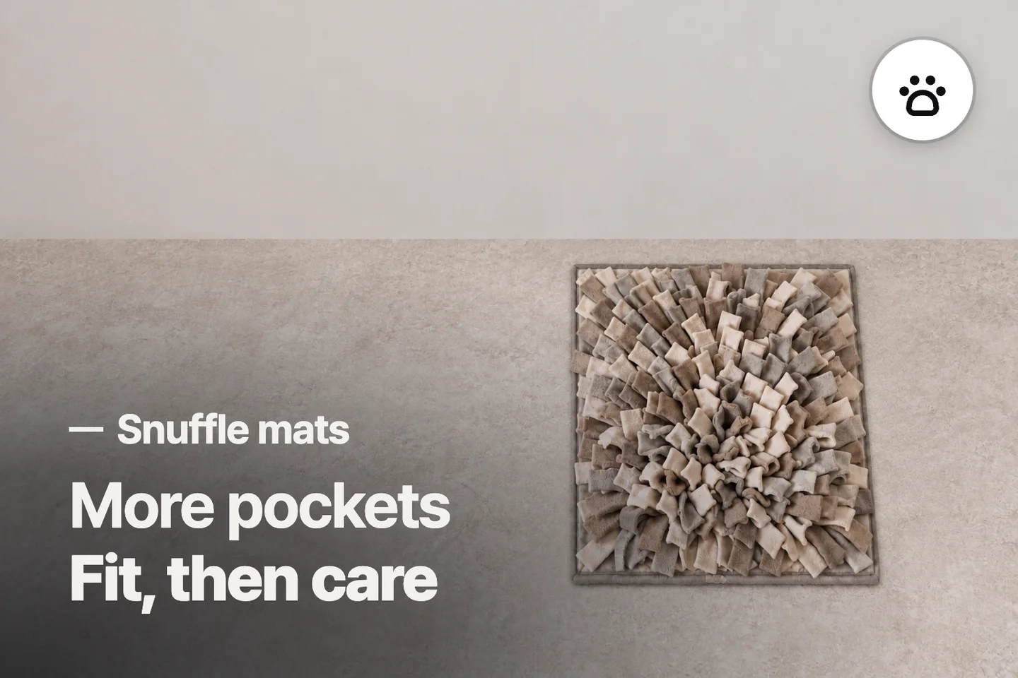 More pockets Fit, then care — Snuffle mats (photo is an AI-generated illustration)