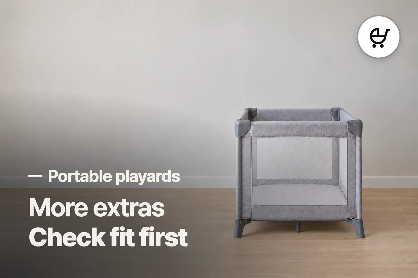 More extras Check fit first — Portable playards (photo is an AI-generated illustration)