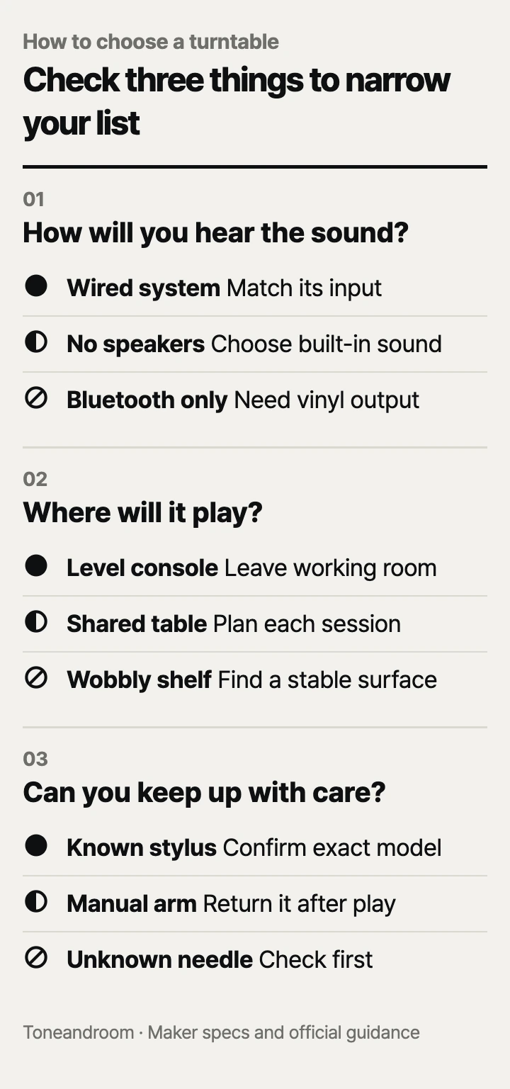 How to choose a turntable: audio connections, stable space, stylus care