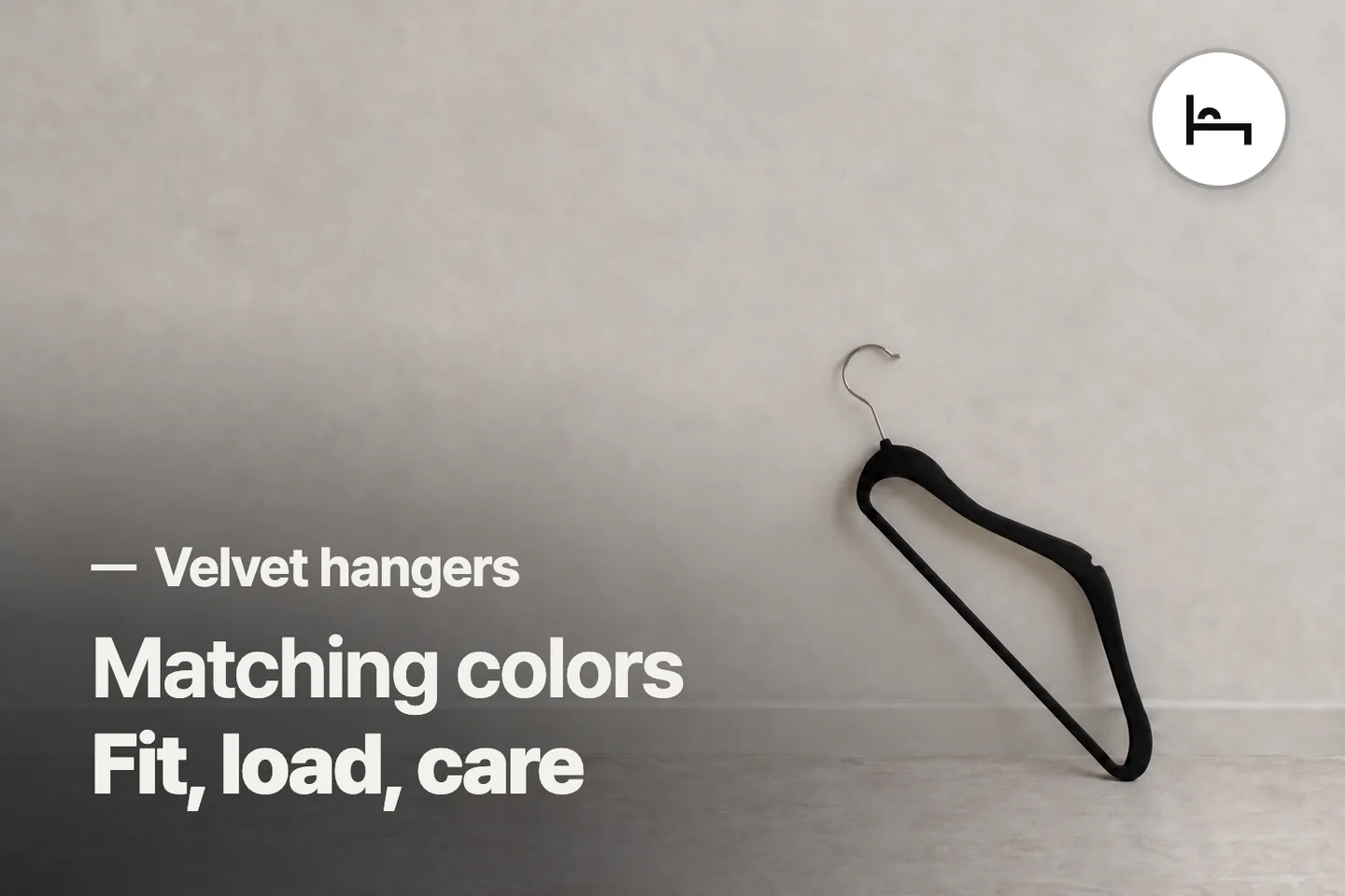 Matching colors Fit, load, care — Velvet hangers (photo is an AI-generated illustration)