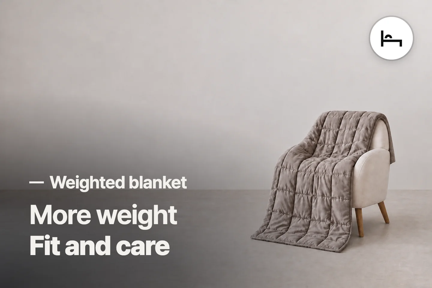 More weight Fit and care — Weighted blanket (photo is an AI-generated illustration)