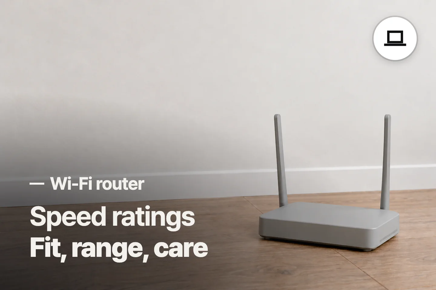 Speed ratings Fit, range, care — Wi-Fi router (photo is an AI-generated illustration)