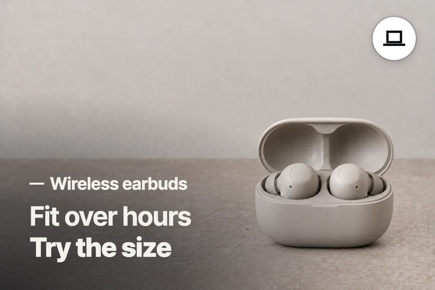 Fit over hours Try the size — Wireless earbuds (photo is an AI-generated illustration)