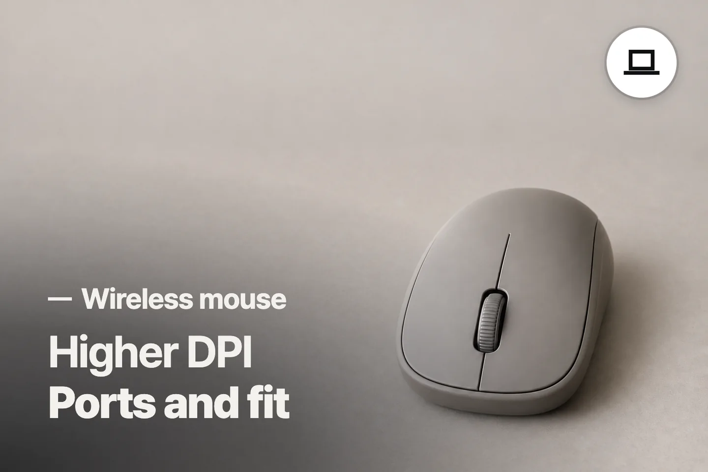 Higher DPI Ports and fit — Wireless mouse (photo is an AI-generated illustration)
